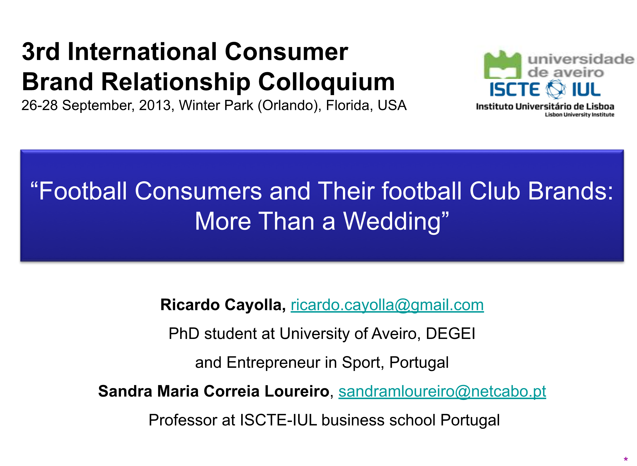 presentation icbr 2013